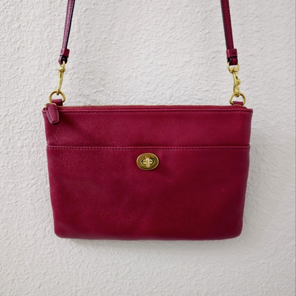 Coach Handbags - COACH Dark Red Crossbody Bag